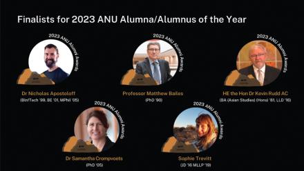 Finalists for 2023 ANU Alumna/Alumnus of the Year