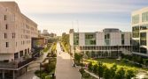 A bird's eye view of the ANU campus. 