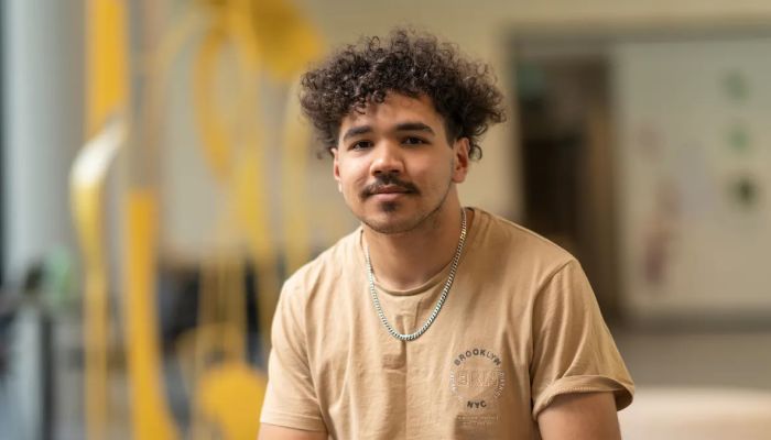 Noongar man Hunter Culbong is the first graduate from the ANU Kambri Scholars Program. Photo: Jamie Kidston/ANU.