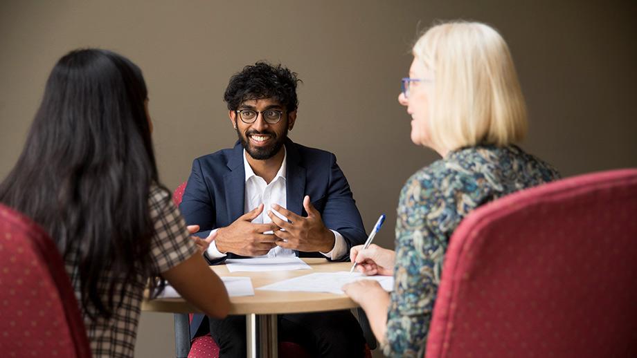 ANU students discussing career options